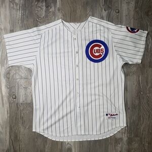 Chicago Cubs Sammy Sosa Authentic Majestic. Pinstripe Cubs Jersey.